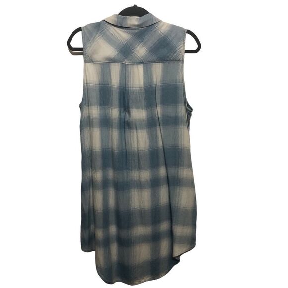 Cloth & Stone Shirt Dress Hipster Tunic Hi-Lo Button‎ Down Sleeveless Size Large - Picture 4 of 9